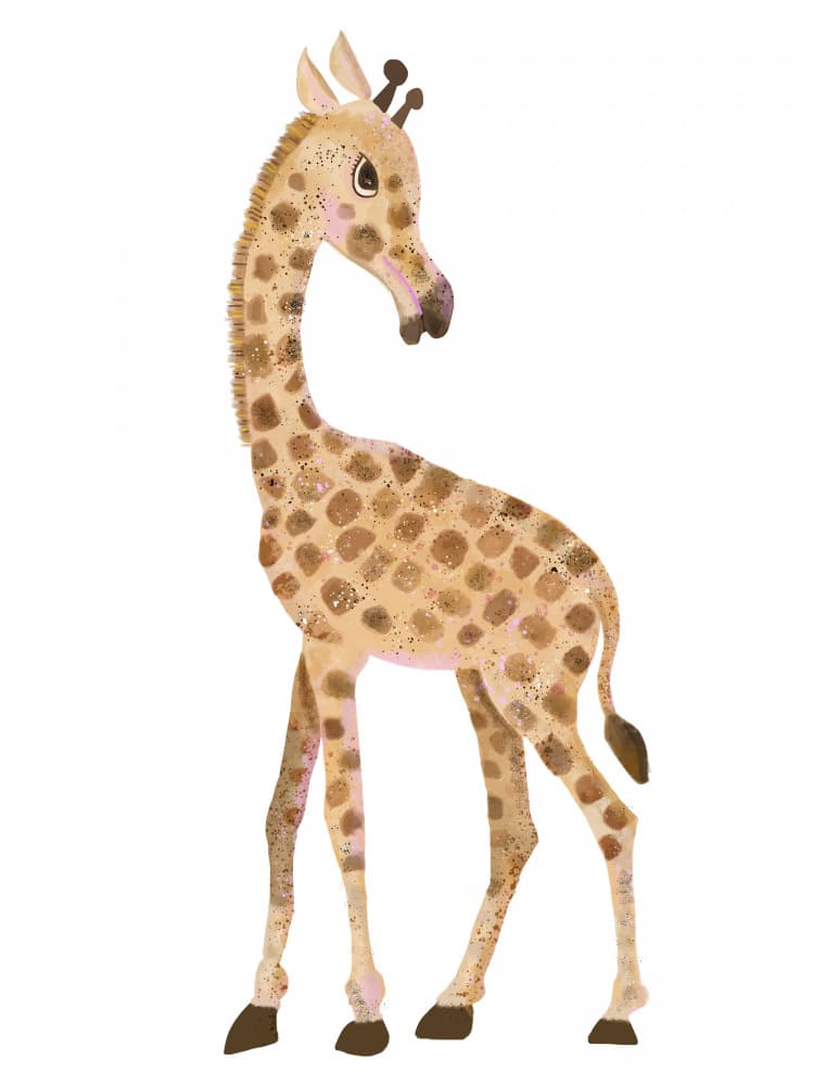 Cute Baby Giraffe by Lynnda Rakos — canvas wall art