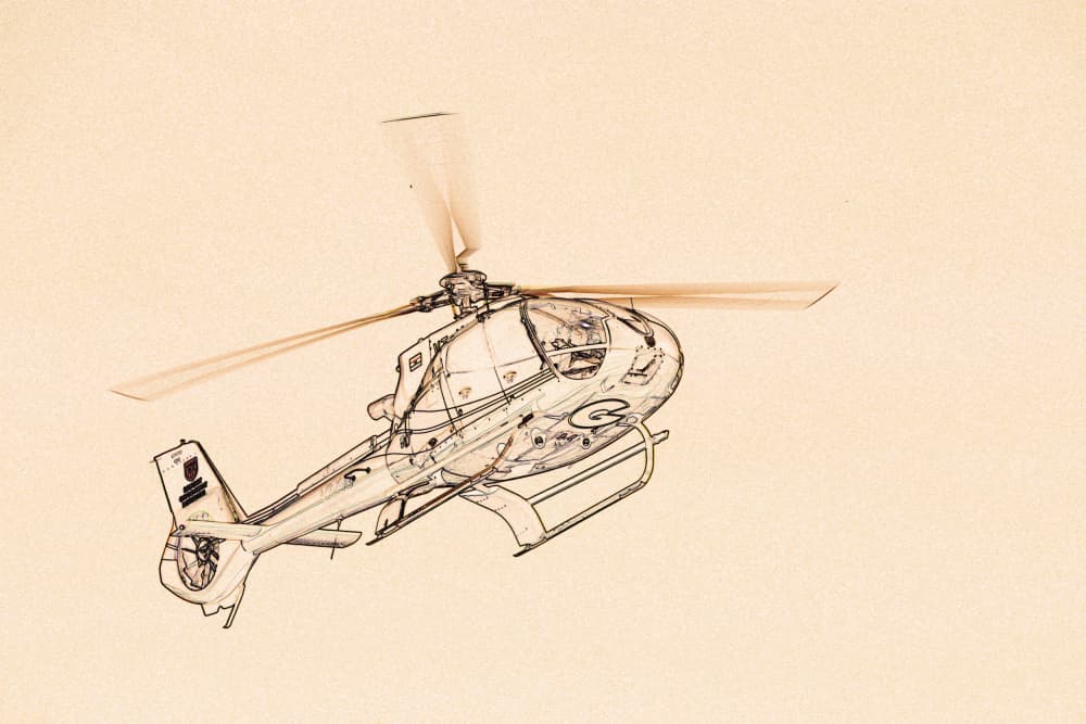 Dynamic Helicopter Sketch by Santhosh ch — canvas wall art