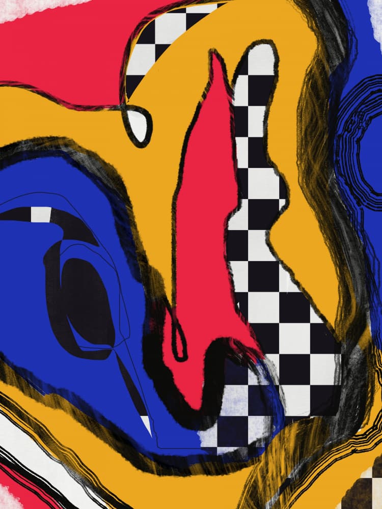 Vibrant Abstract Forms by Little Dean — canvas wall art