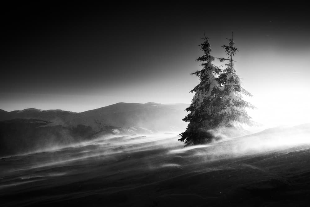 Snowy Mountain Landscape by Vlad Paulet — canvas wall art
