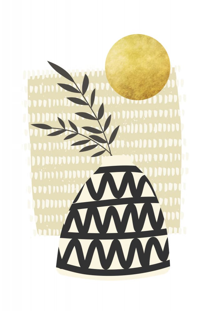 Golden Boho Vase by amini54 — canvas wall art