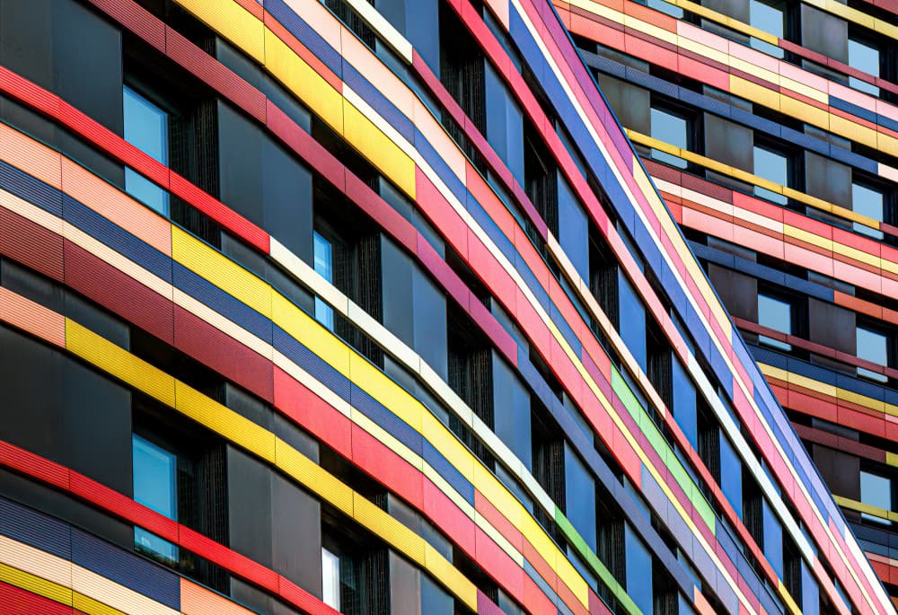Vibrant Architectural Stripes by Stephan Rückert — canvas wall art
