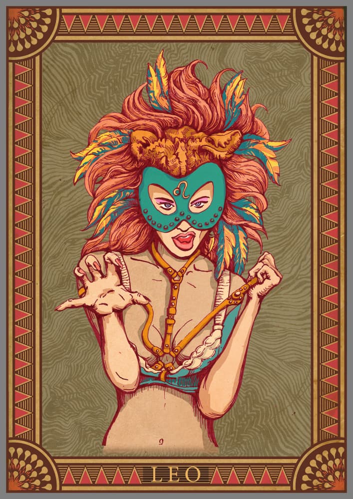 Fierce Leo Lioness by Olga Galeeva — canvas wall art