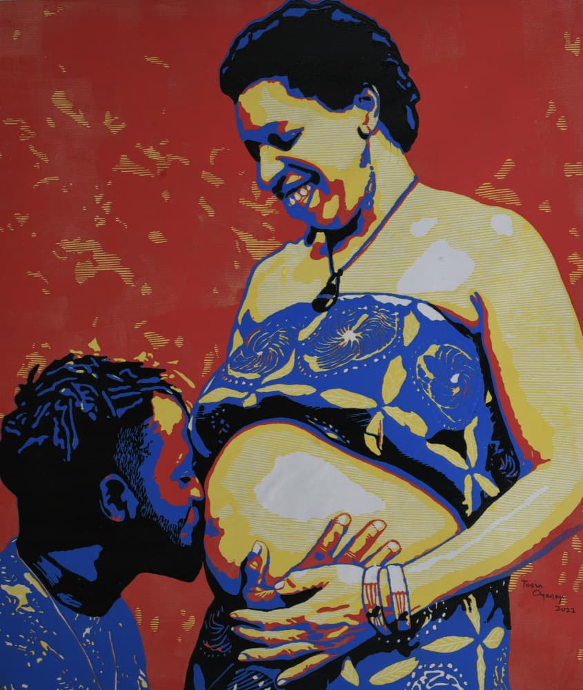 Pregnant Couple Joy by Tosin Oyeniyi — canvas wall art