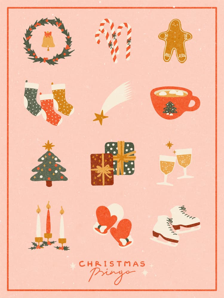 Christmas Bingo by NKTN — canvas wall art