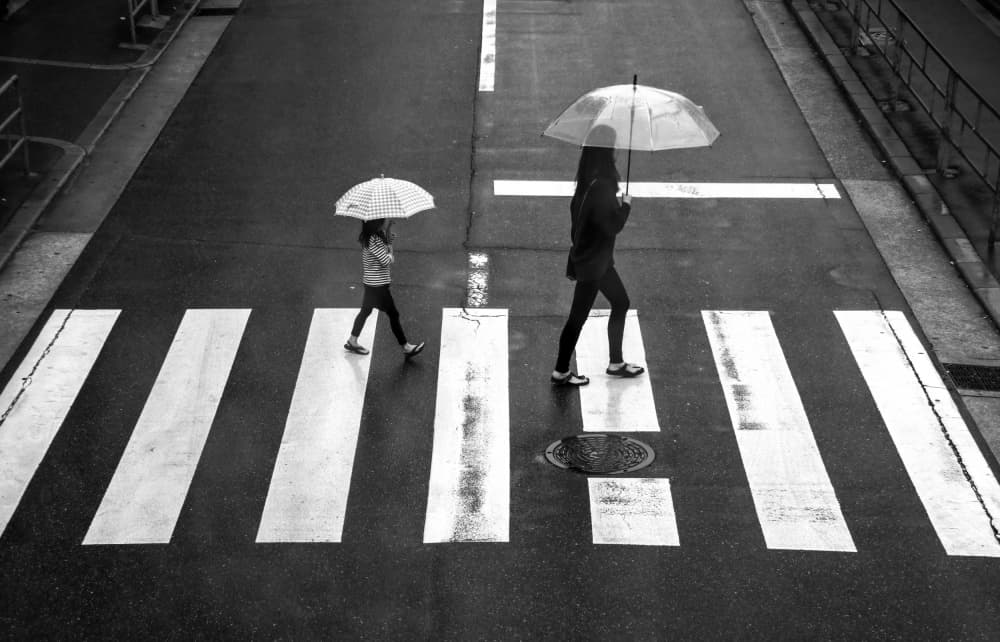 Rainy Day City Walk by Haruyo Sakamoto — canvas wall art