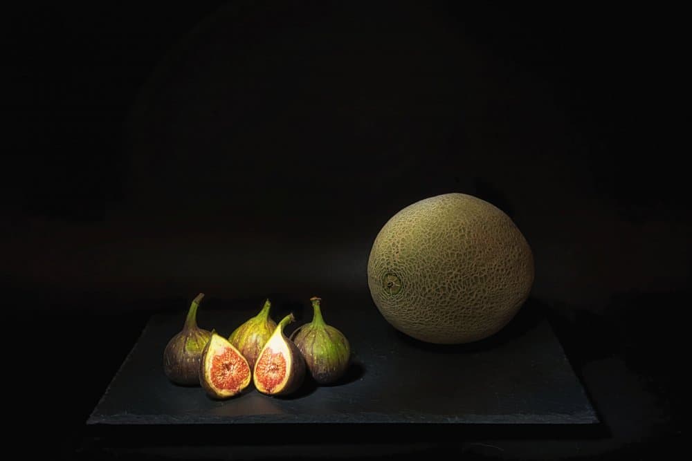Moody Melon and Figs by Saskia Dingemans — canvas wall art