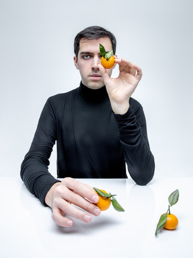 Man With Tangerine Eye by Photographer — canvas wall art