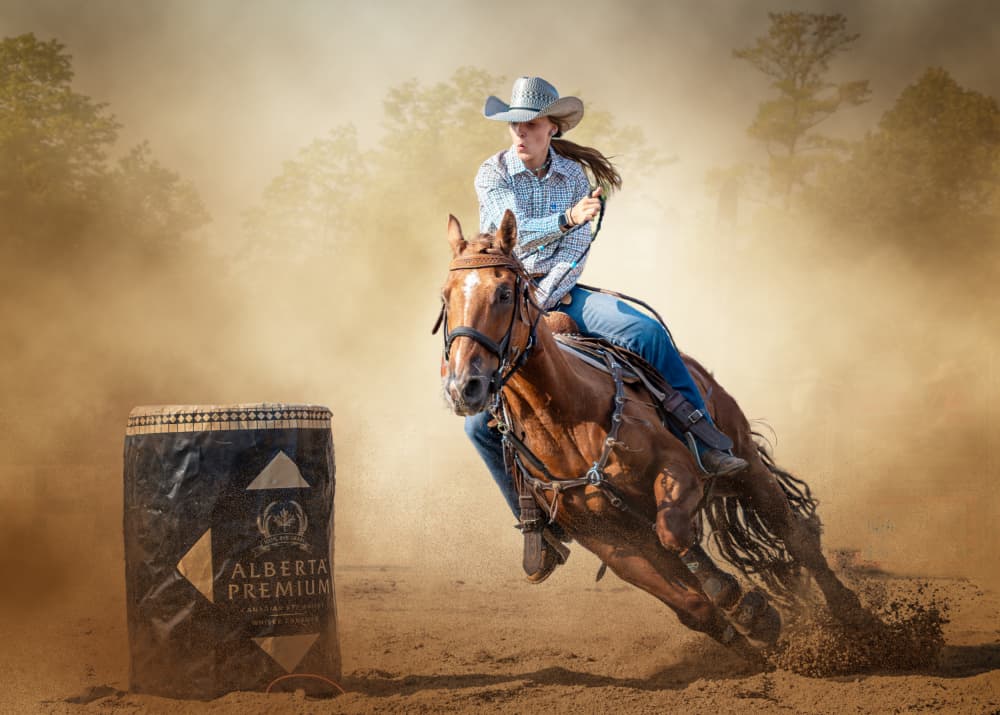 Western Barrel Racer by Jennifer Chen APA — canvas wall art