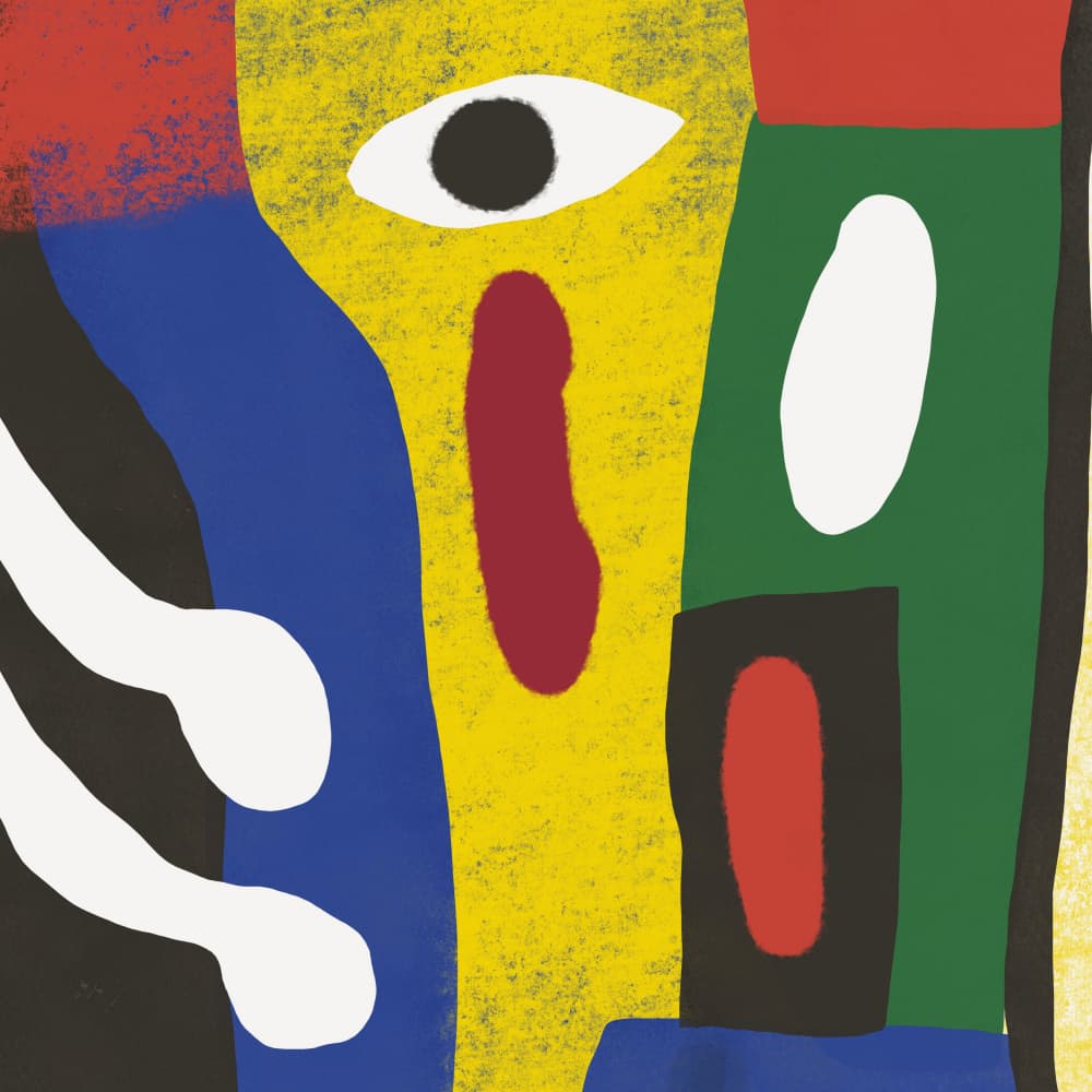 Abstract Colorful Face by Little Dean — canvas wall art