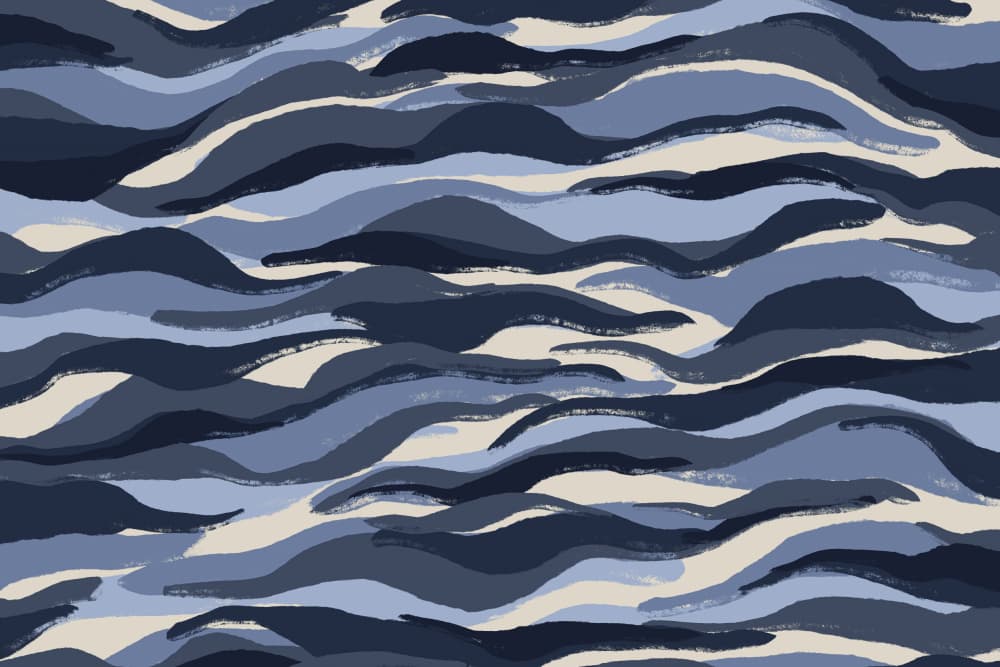 Waves of Indigo by Treechild — canvas wall art