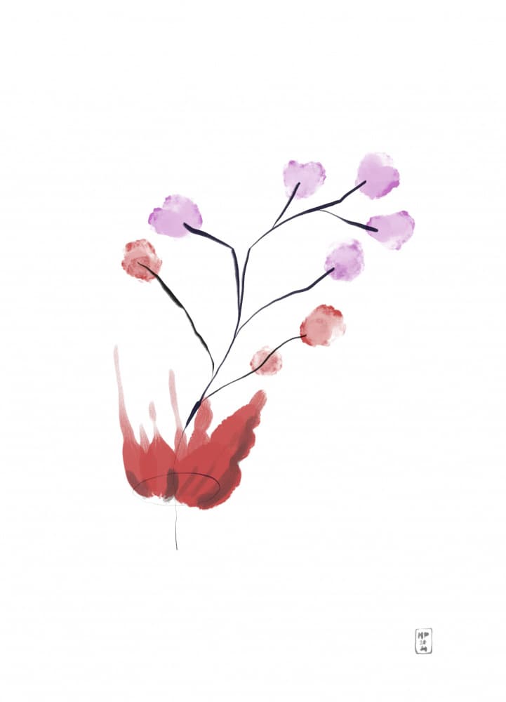 Abstract Pink Purple Blooms by Martino Pietropoli — canvas wall art