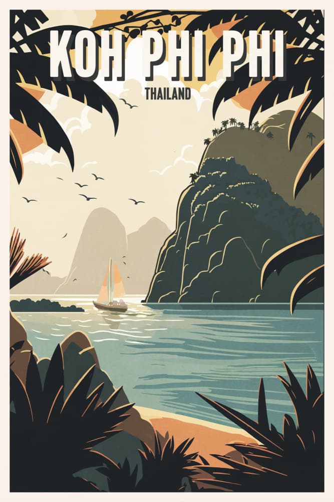 Koh Phi Phi Tropical Bay by thomas chedeville — canvas wall art