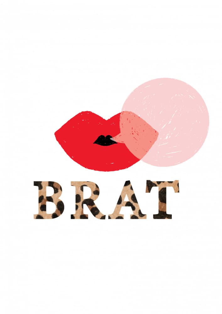 Red Lips Brat by Aislinn Simmonds — canvas wall art