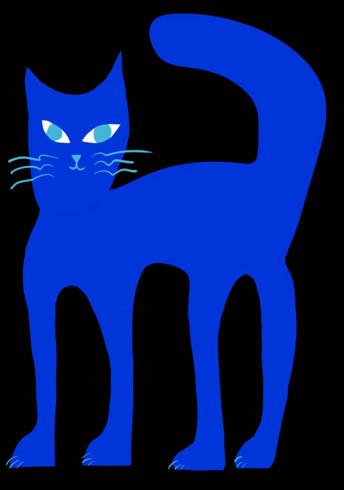 Vibrant Blue Cat by Sharyn Bursic — canvas wall art