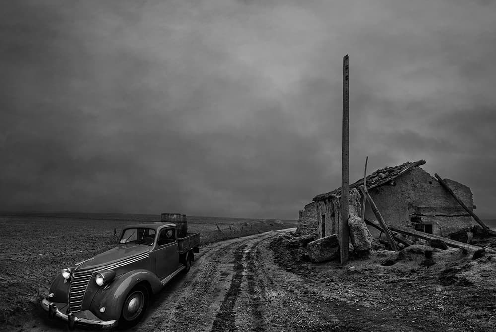 Old Truck Abandoned Home by Jose C. Lobato — canvas wall art