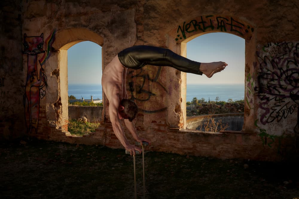 Calisthenics By Ocean Ruins by Javier del Puerto Photography — canvas wall art