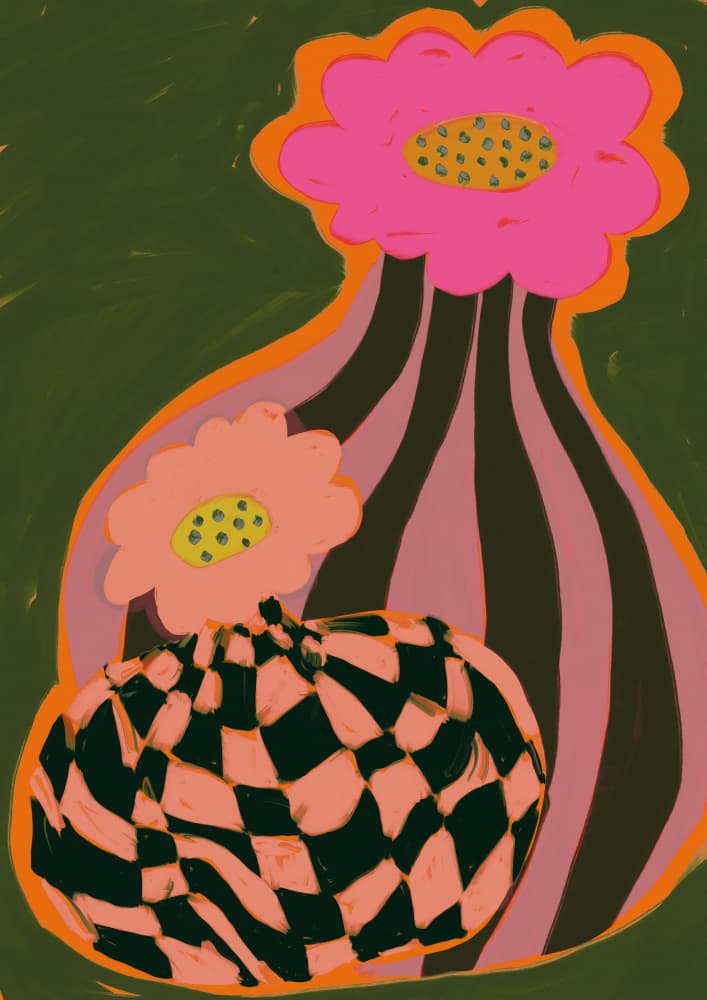 Retro bloom by Treechild — canvas wall art