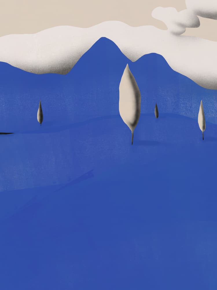 Serene Blue Mountains by Little Dean — canvas wall art