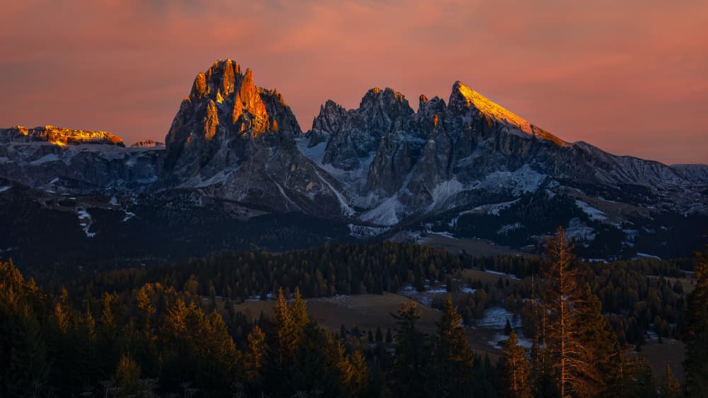 Alpine Sunrise Glow by Hanping Xiao — canvas wall art
