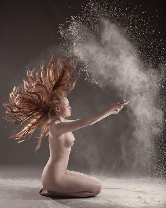 Flowing Red Hair Powder by Hove — canvas wall art