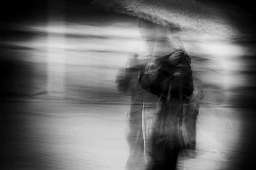 Blurred City Walker by Hilde Ghesquiere — canvas wall art