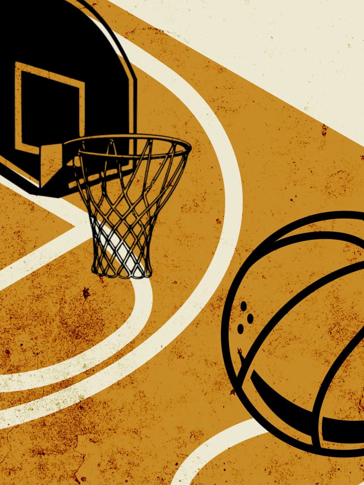 Retro Court Vision by Pictufy Studio IV — canvas wall art
