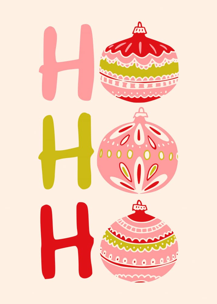 Ho Ho Ho Christmas Ornaments by Annick — canvas wall art