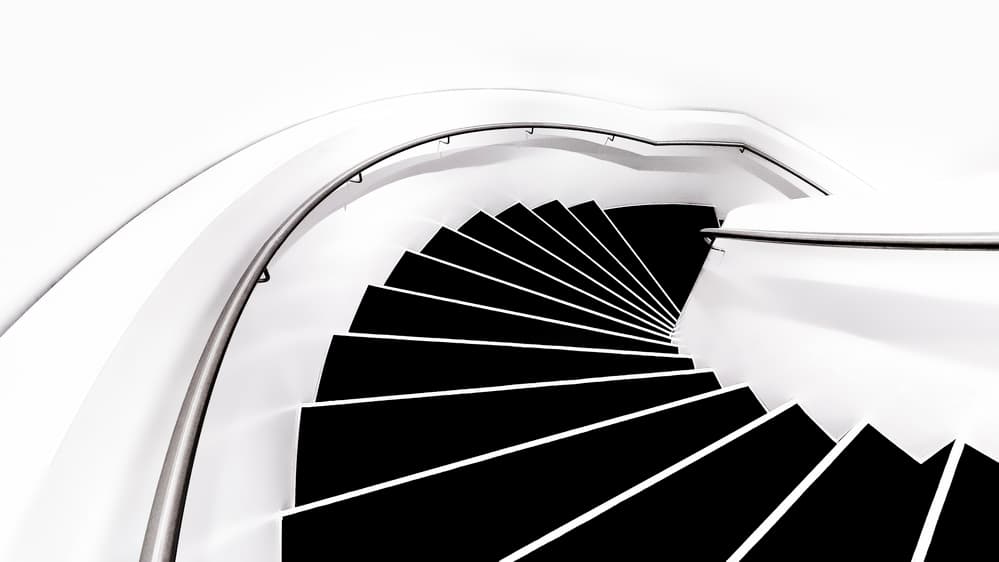 Elegant Spiral Staircase by Dennis Mohrmann — canvas wall art