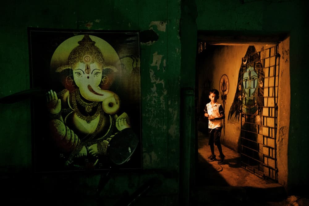 Ganesha Shiva Doorway Light by Kuntal Biswas — canvas wall art