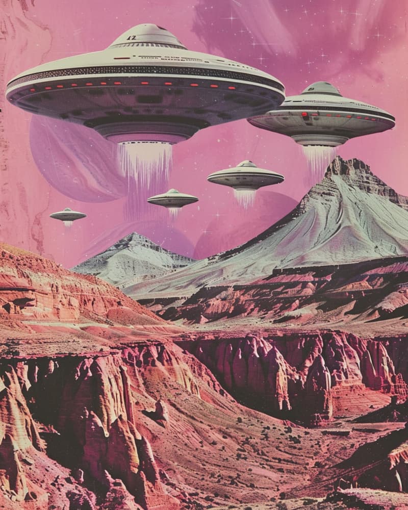 Retro Sci-Fi Canyon by Samantha Hearn — canvas wall art
