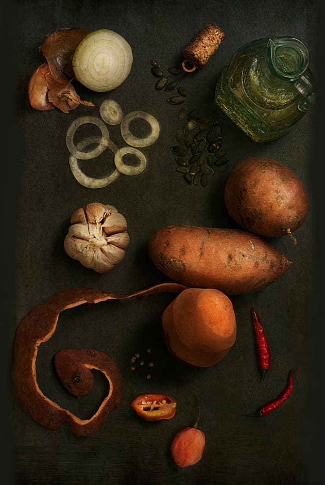 Rustic Cooking Ingredients by bernadette Nooij — canvas wall art