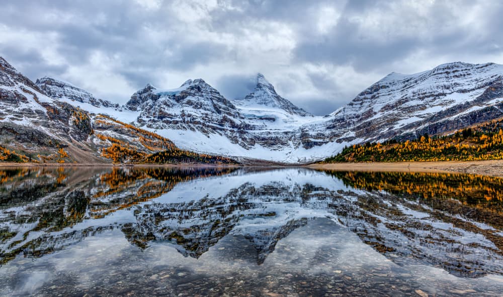 Autumn Peaks Reflection by Ning Lin — canvas wall art