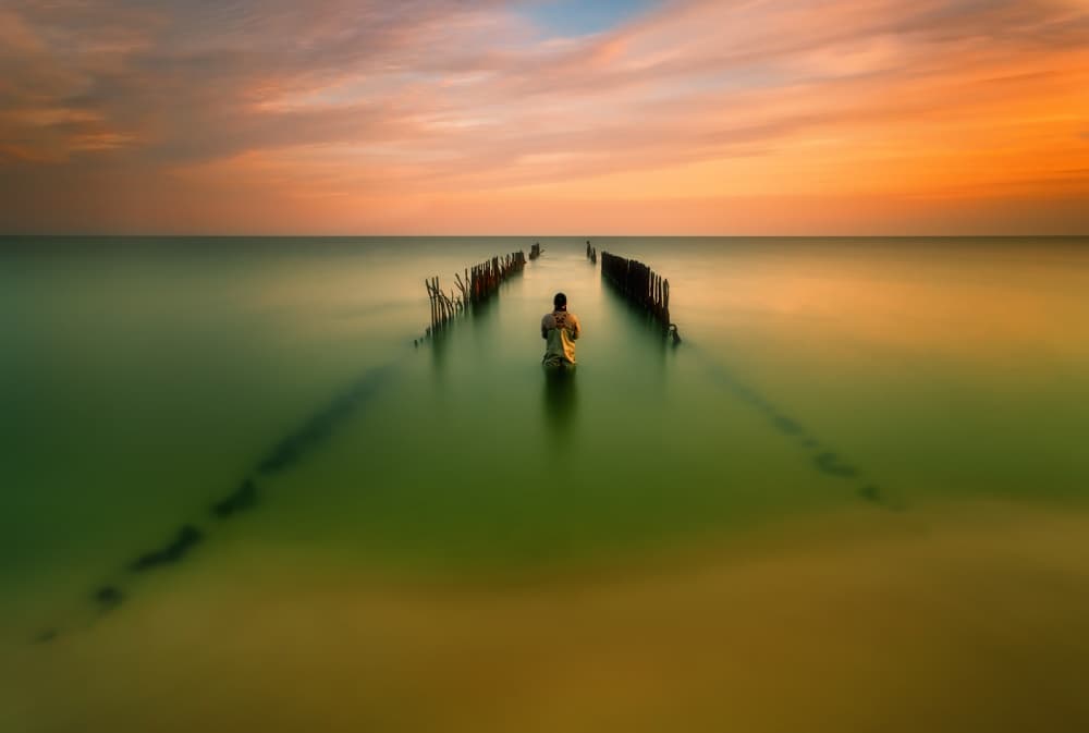 Sunset Solitude by Krzysztof Browko — canvas wall art