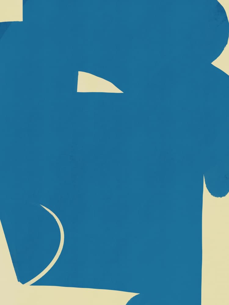 Blue Abstract Forms by Little Dean — canvas wall art
