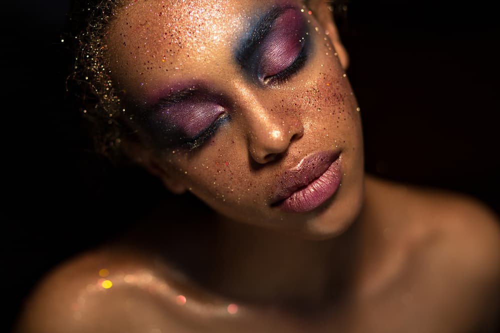 Glittering Gold and Purple Eyes by Alexandr Sutula — canvas wall art