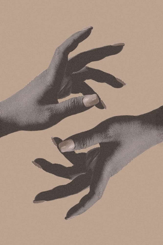 Elegant Reaching Hands