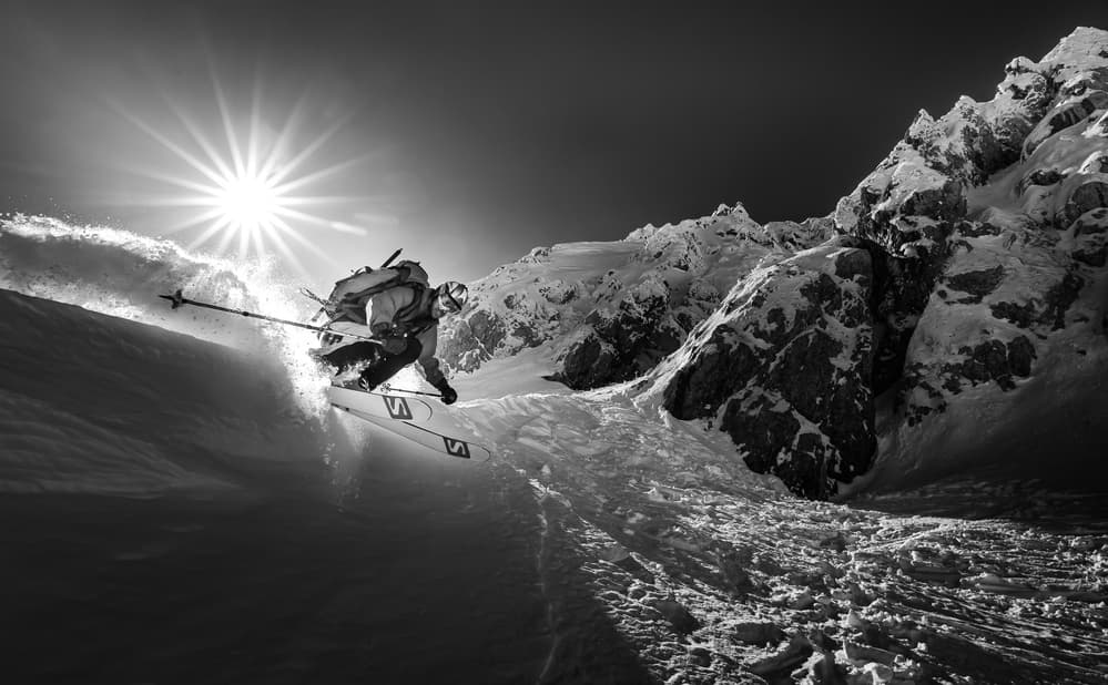 Snowy Mountain Ski Jump by Sandi Bertoncelj — canvas wall art