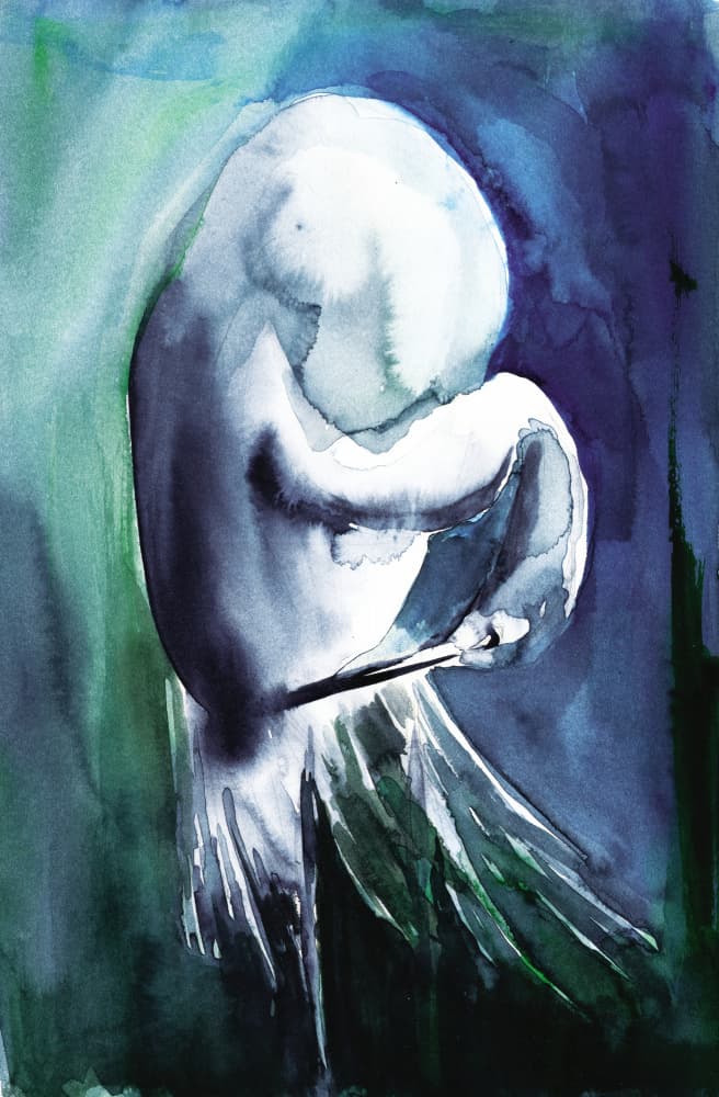 Ethereal Blue Figure by RodMacIver — canvas wall art