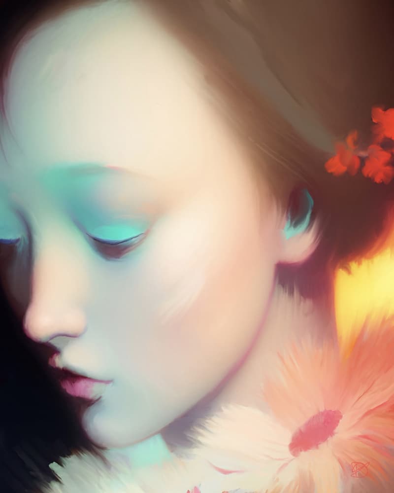 Serene Floral Portrait by Ruth Day — canvas wall art