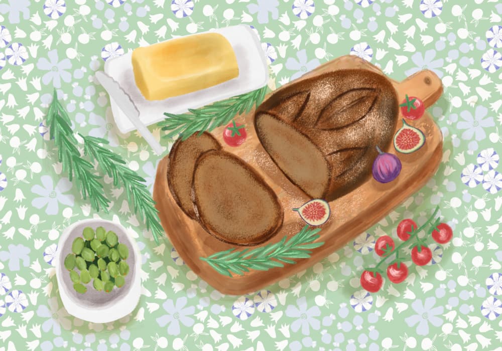 Rustic Breakfast Spread by Aliya Putrus — canvas wall art