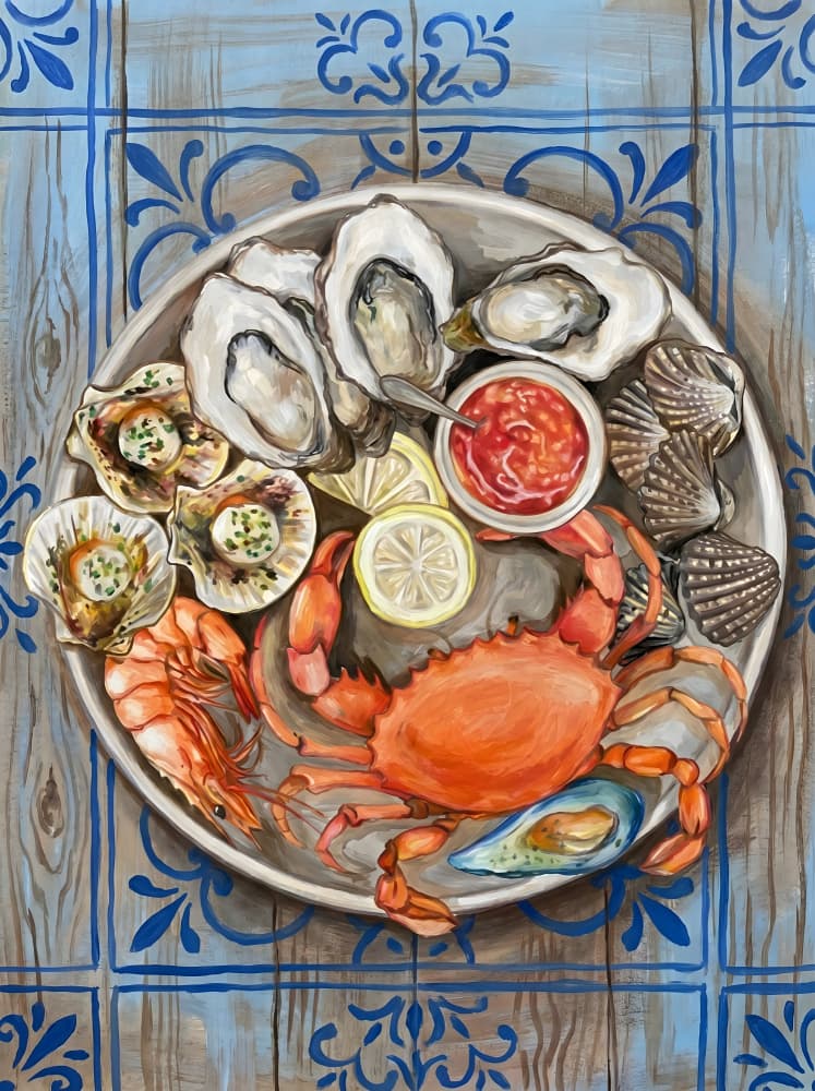 Fresh Seafood Platter by HUGO — canvas wall art