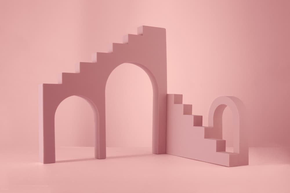 Soft Pink Geometry by Julia Ramiro — canvas wall art