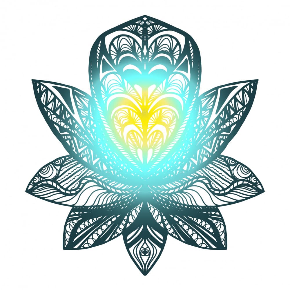 Glowing Spiritual Lotus by Marika Barsrsind — canvas wall art