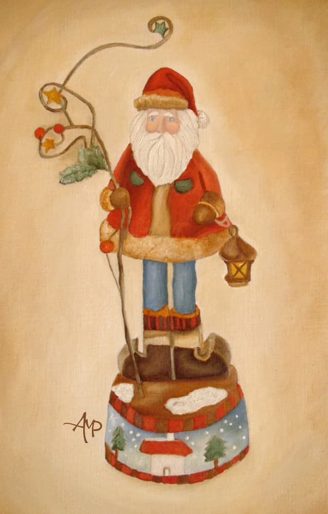 Whimsical Christmas Santa by Angeles M. Pomata — canvas wall art
