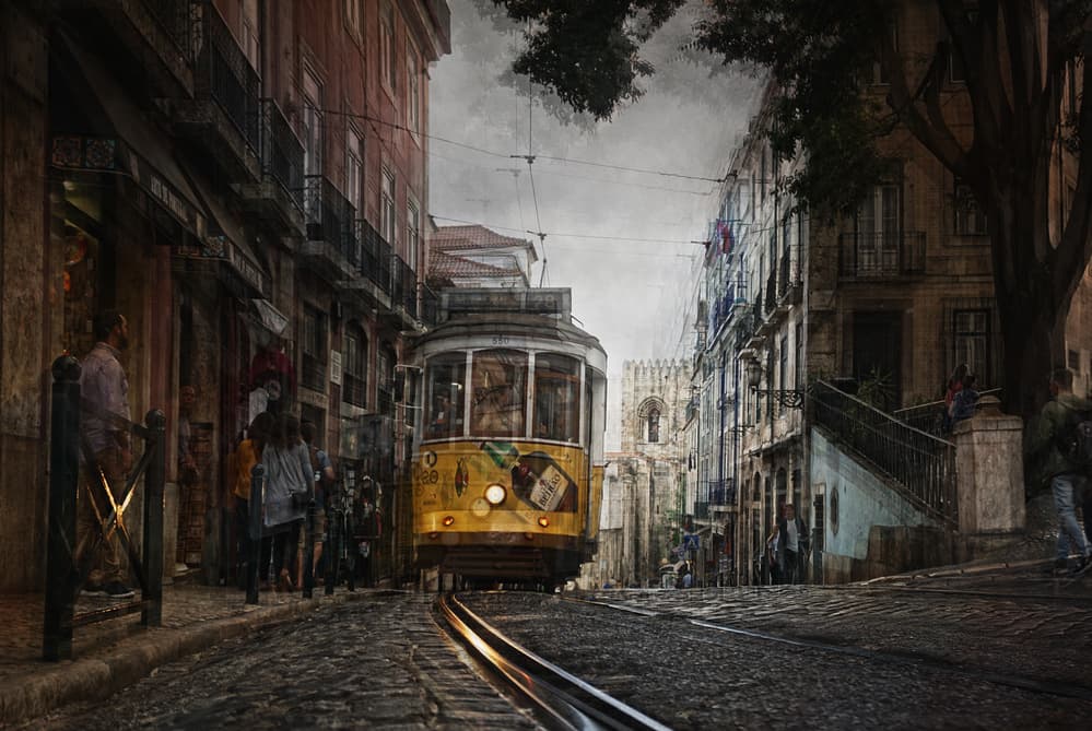 Historic European Tram by Jose C. Lobato — canvas wall art