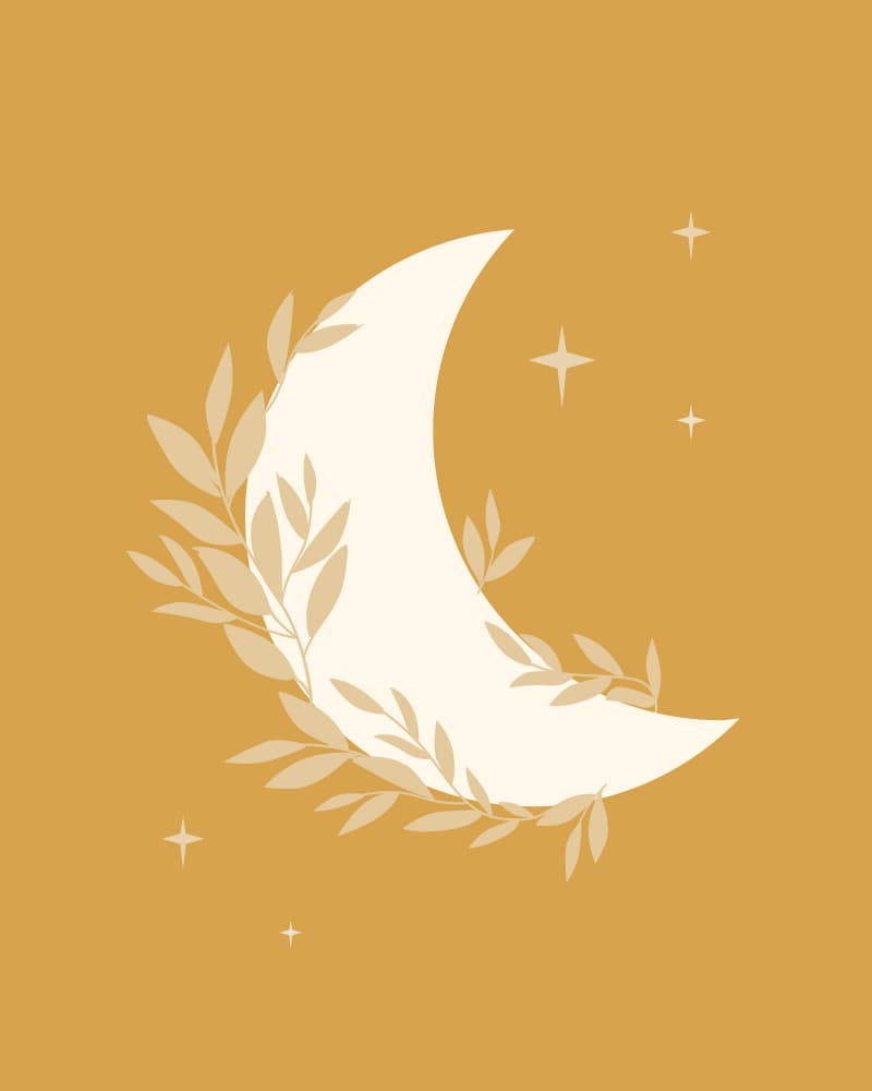 Mystical Golden Moon by KsanaKalpa — canvas wall art