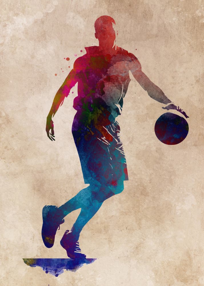 Dynamic Basketball Dribble by Justyna Jaszke — canvas wall art