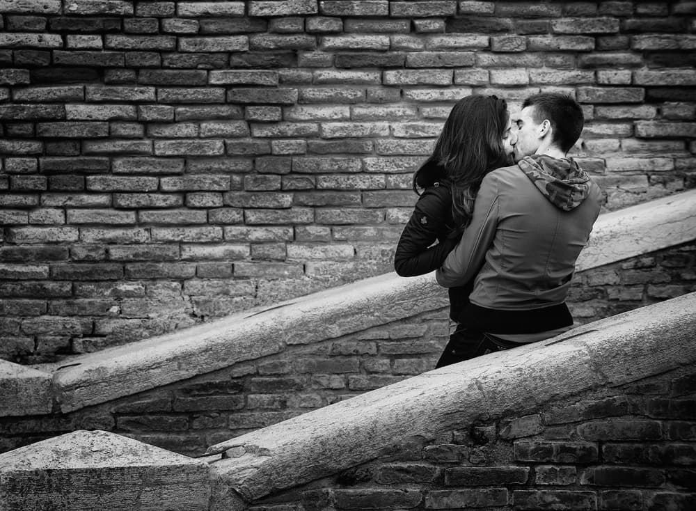 Romantic City Kiss by Jure Kravanja — canvas wall art