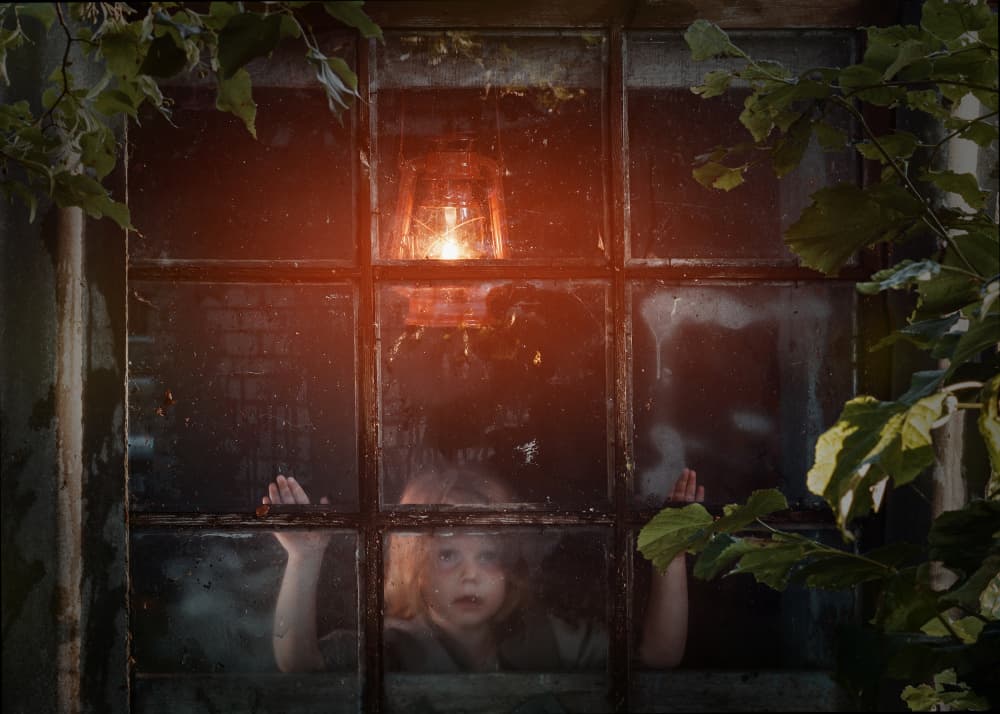 Curious Child Window Light by Normunds Kaprano — canvas wall art